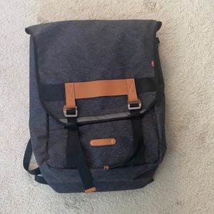 Levi’s commuter flap over gray backpack